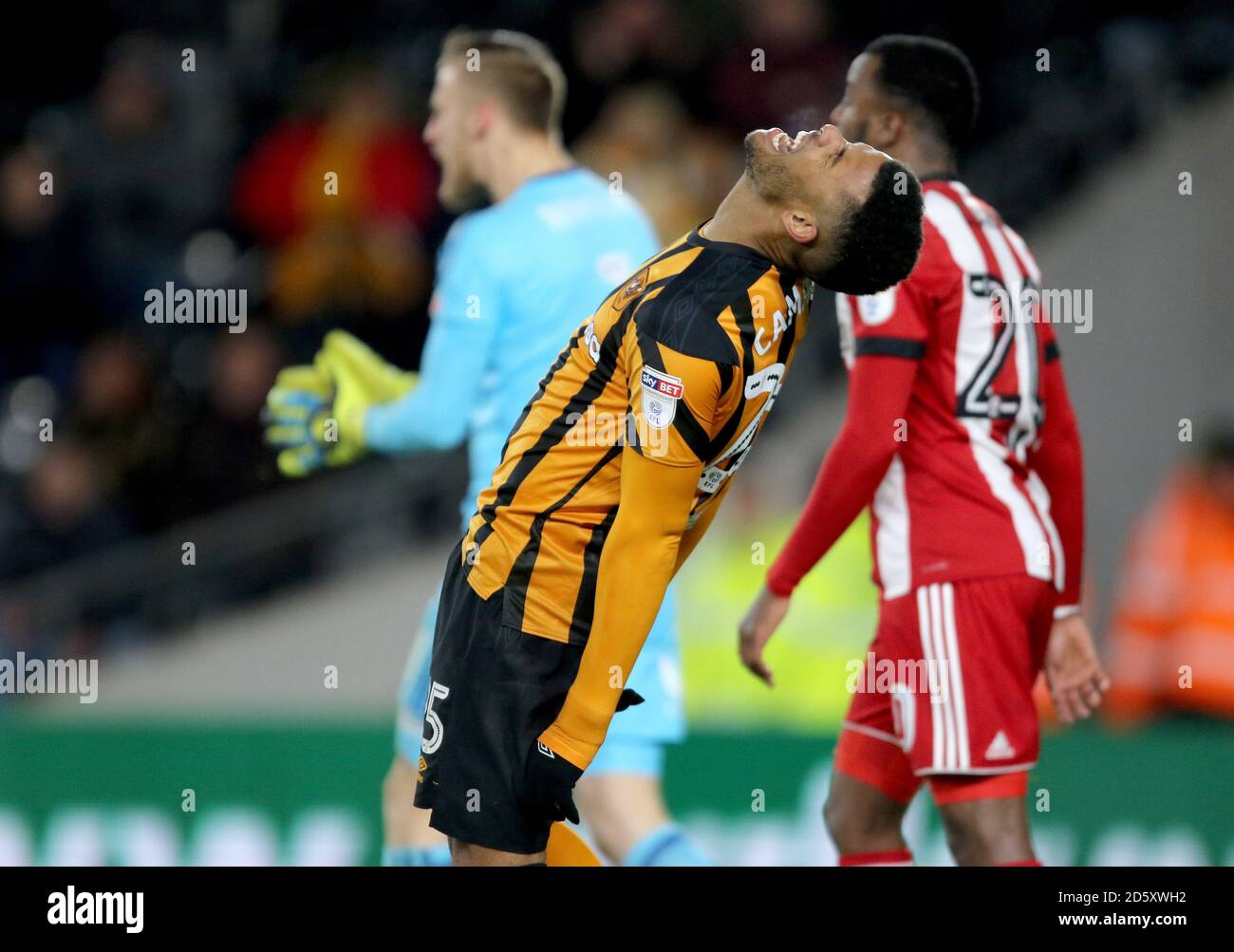 Hull City's Fraizer Campbell reacts after a missed chance Stock Photo ...
