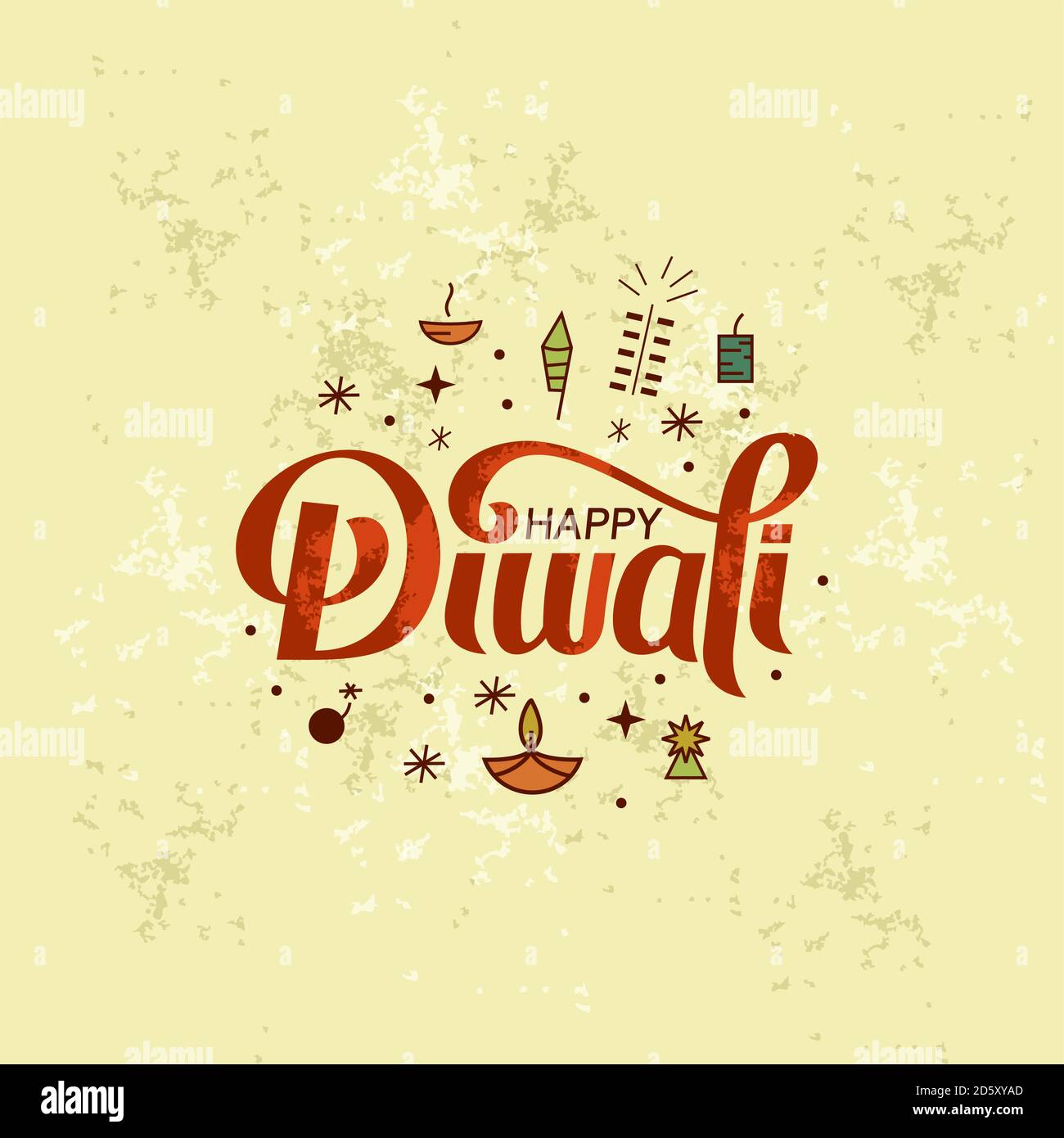 illustration of Diwali for the celebration of Hindu community festival typography vector Stock Vector