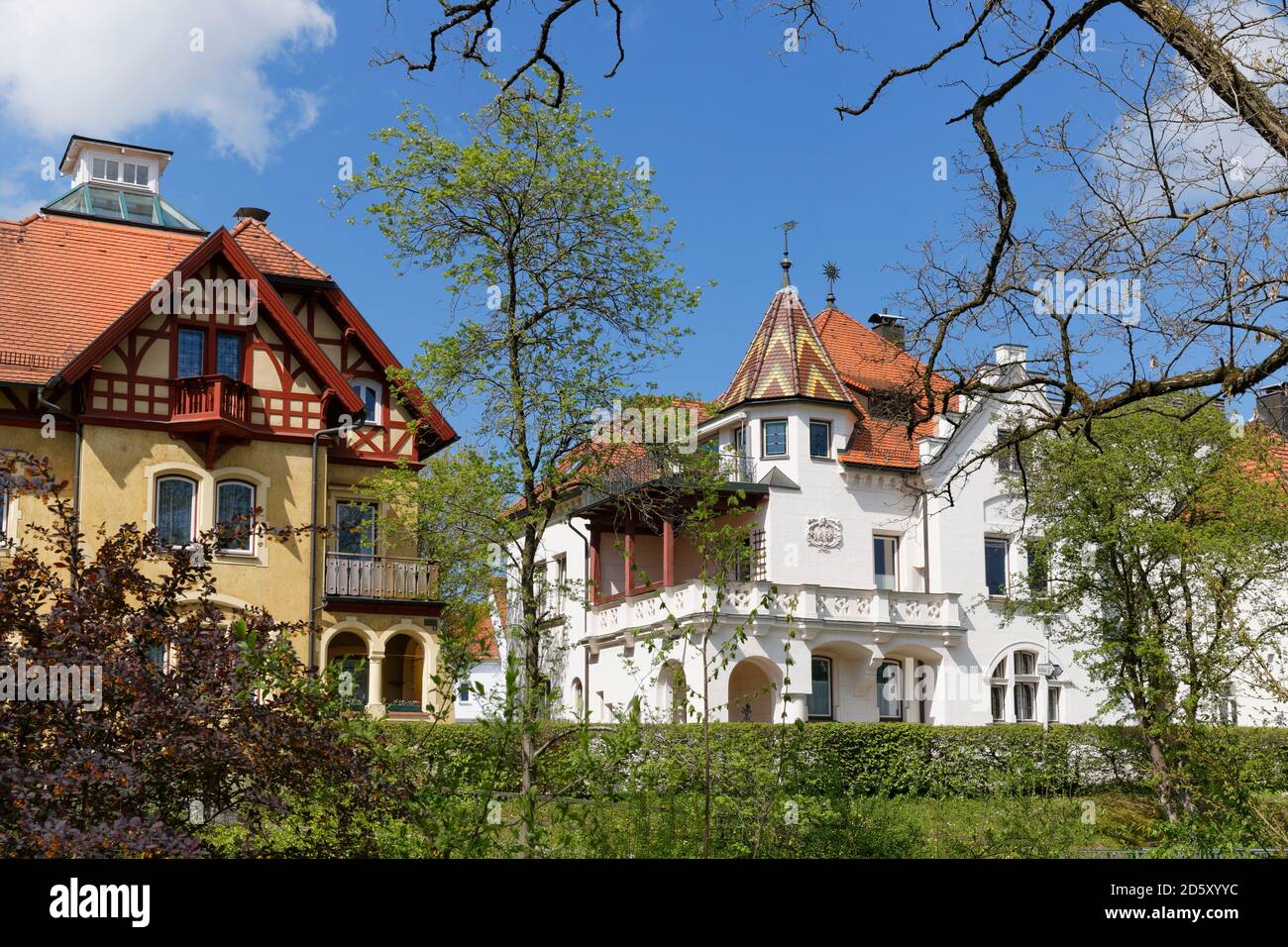 Germany, Bavaria, Bad Aibling, villas Stock Photo