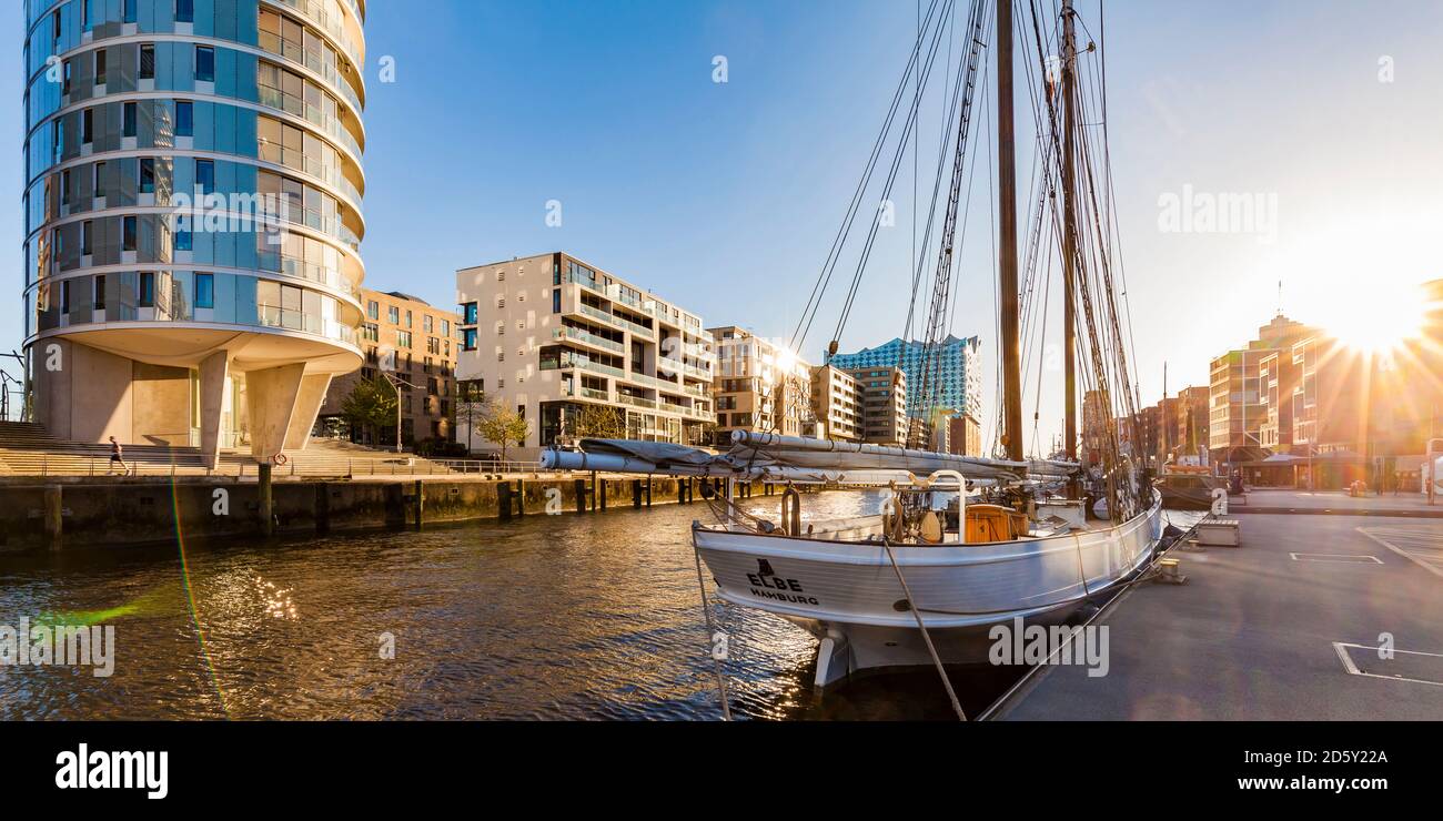 Traditional Ship Harbor Sandtorhafen And Modern Multi Family Houses Hi 