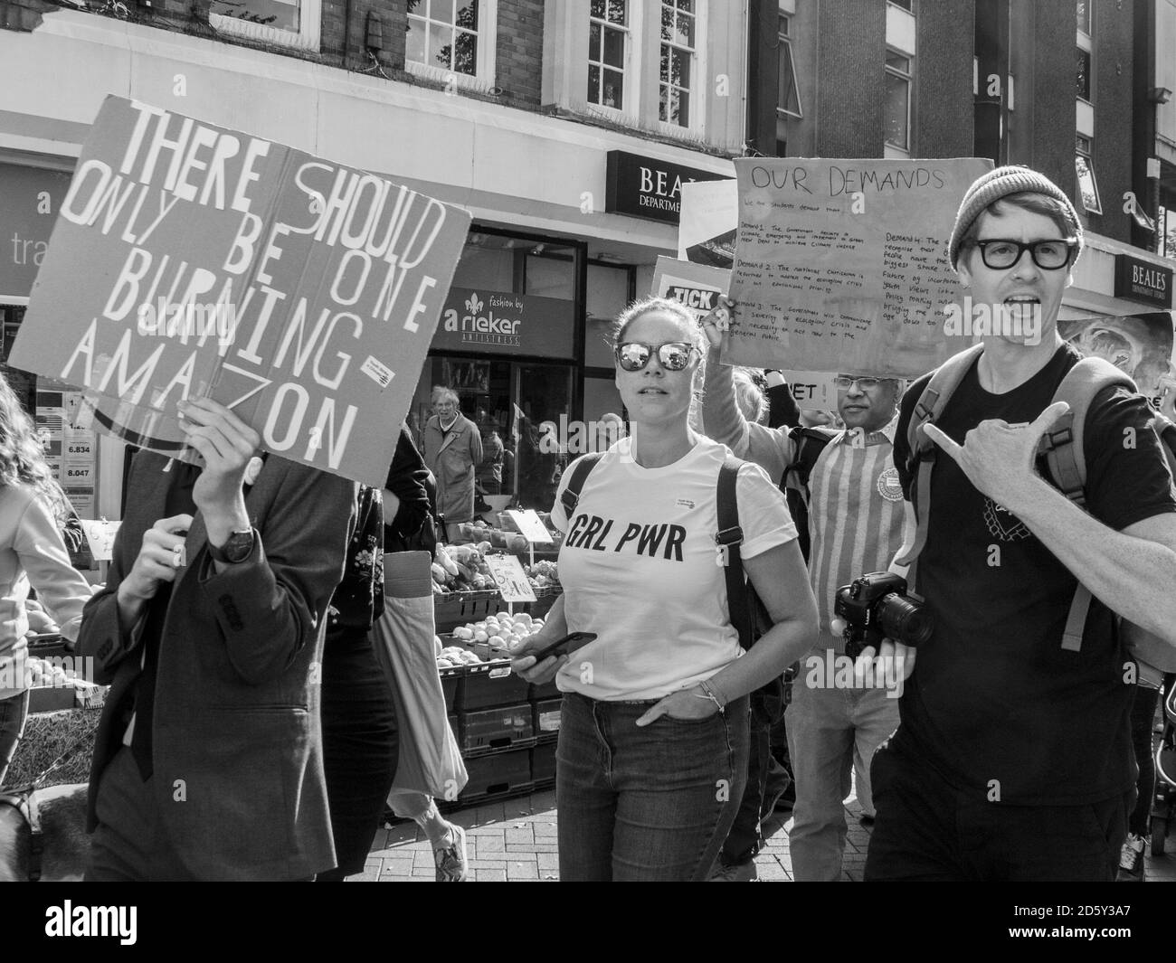 Climate change school children Black and White Stock Photos & Images ...