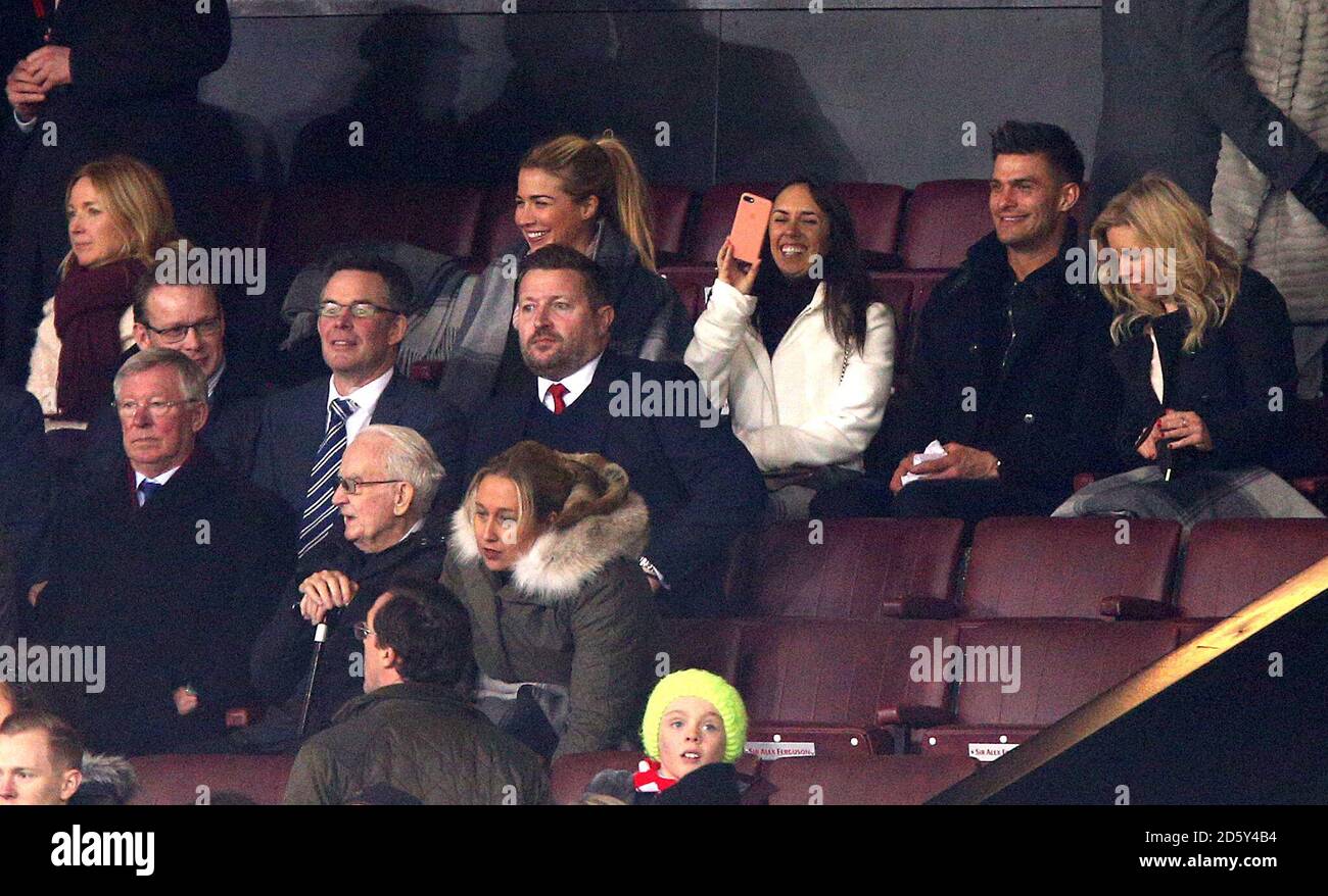 Sir Alex Ferguson (left), Gemma Atkinson (top centre), Aljaz Skorjanec (top second right) and Manchester United Group Managing Director Richard Arnold (centre) in the stands Stock Photo