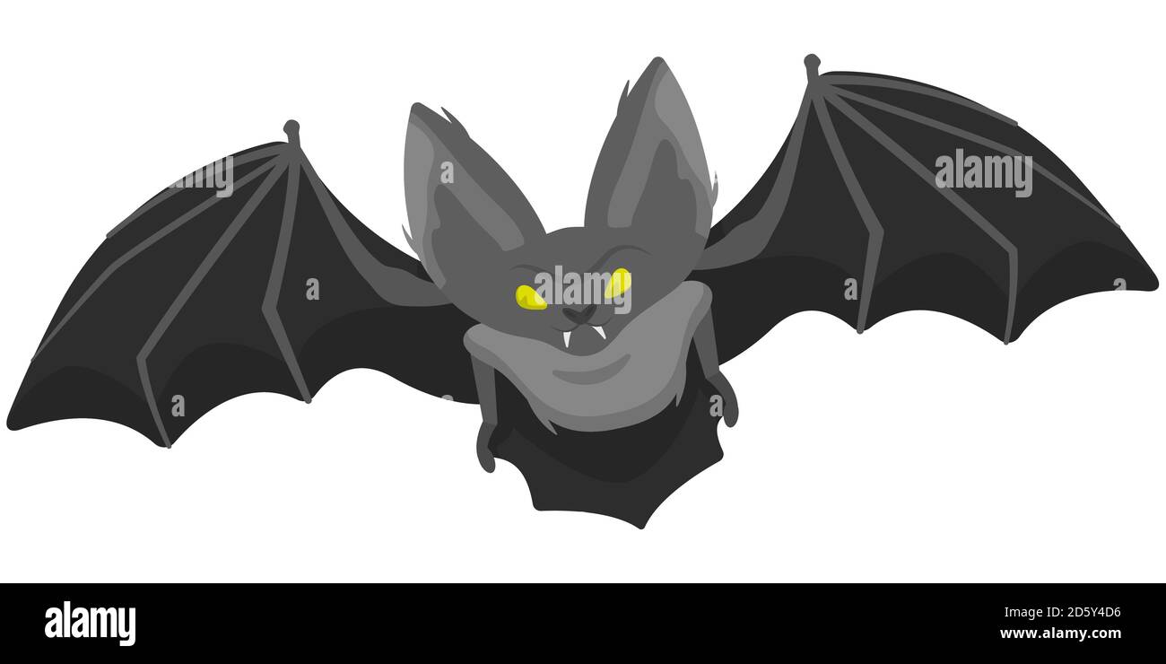 Bat in cartoon style. Scary Halloween character. Stock Vector