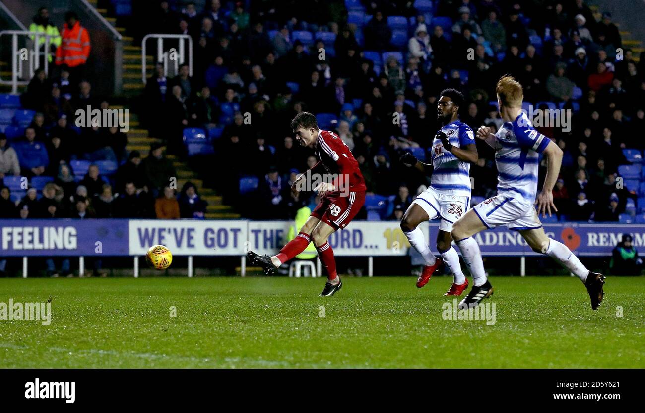 Birmingham City's Sam Gallagher scores his side's second goal of the game  Stock Photo