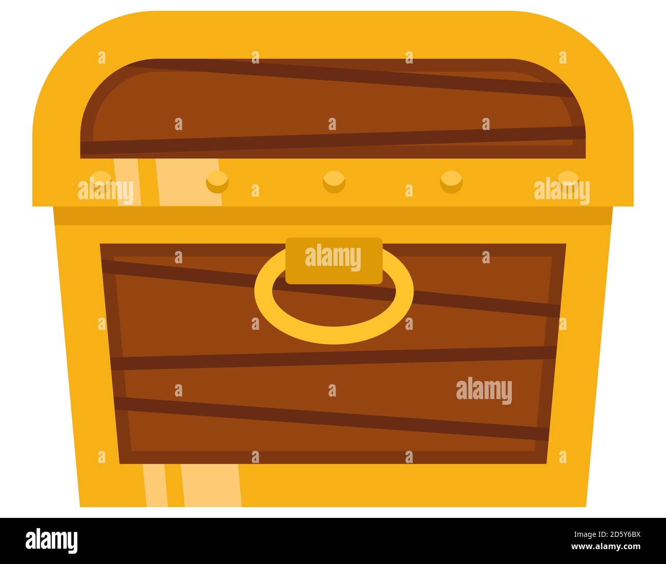 Pirate treasure chest. Vintage wooden object in flat style. Stock Vector