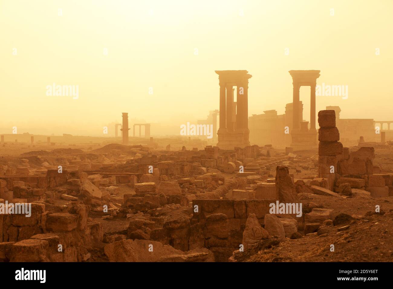Syria, Homs Governorate, Palmyra,Temple of Bel Stock Photo