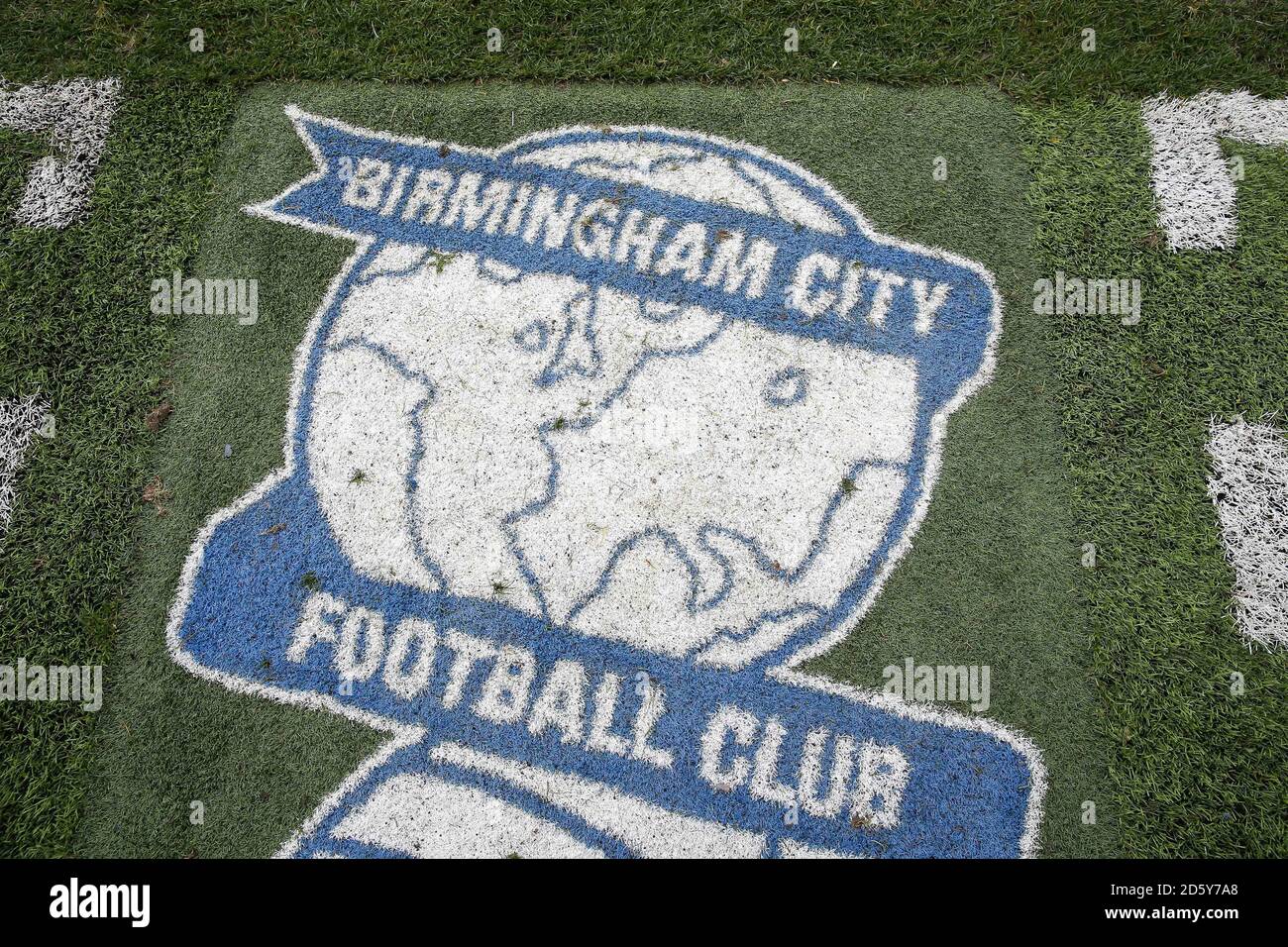 The home team pitch side logo dugout before Birmingham City's and Burton Albion's match at St Andrew's Stock Photo