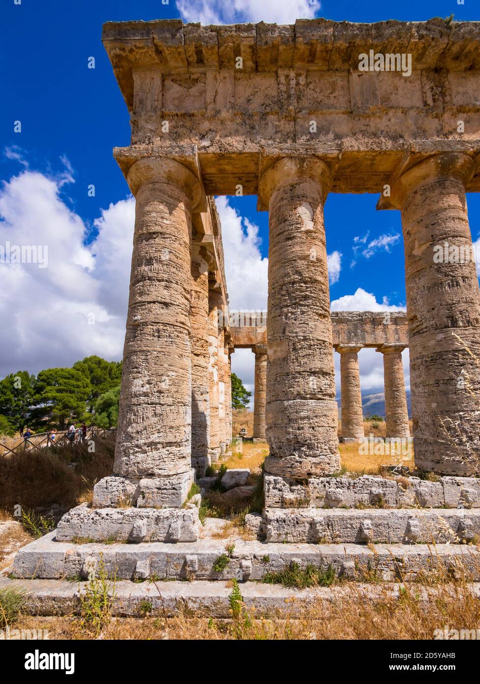 Italy, Sicily, Calatafimi, columns of the Doric temple of Segesta Stock Photo