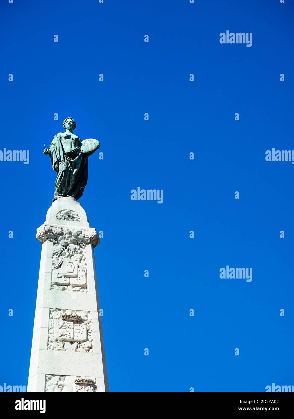 Germany, Frankfurt, Unity Monument at St Paul's Square in front of blue sky Stock Photo