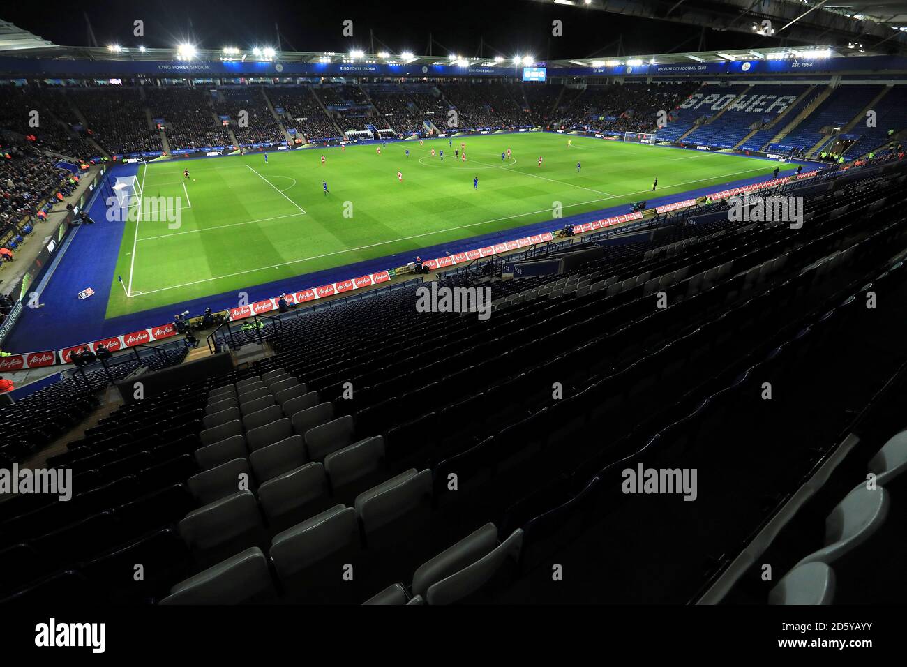 Empty seats at the King Power Stadium Stock Photo - Alamy