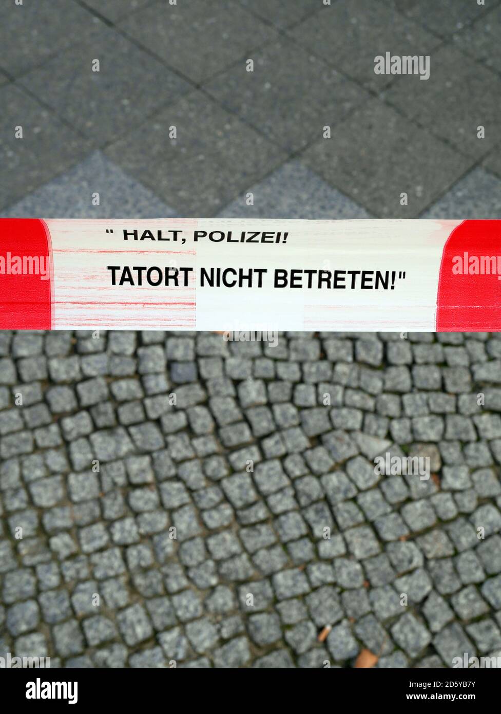 Germany, Berlin, cordoned crime scene Stock Photo