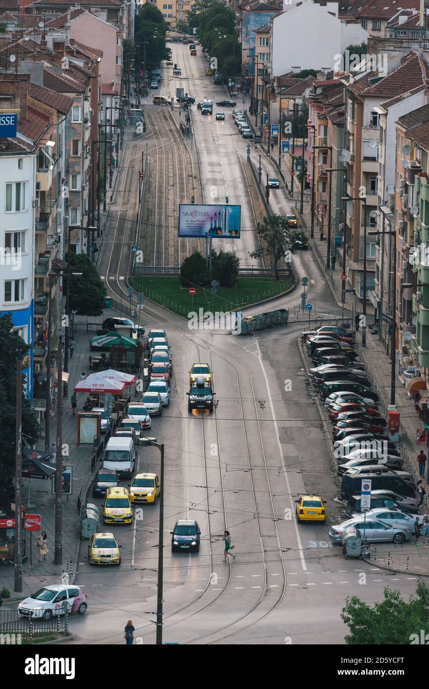Bulgaria, Sofia, Cityview, View to Boulevard Gen. Skobelev Stock Photo
