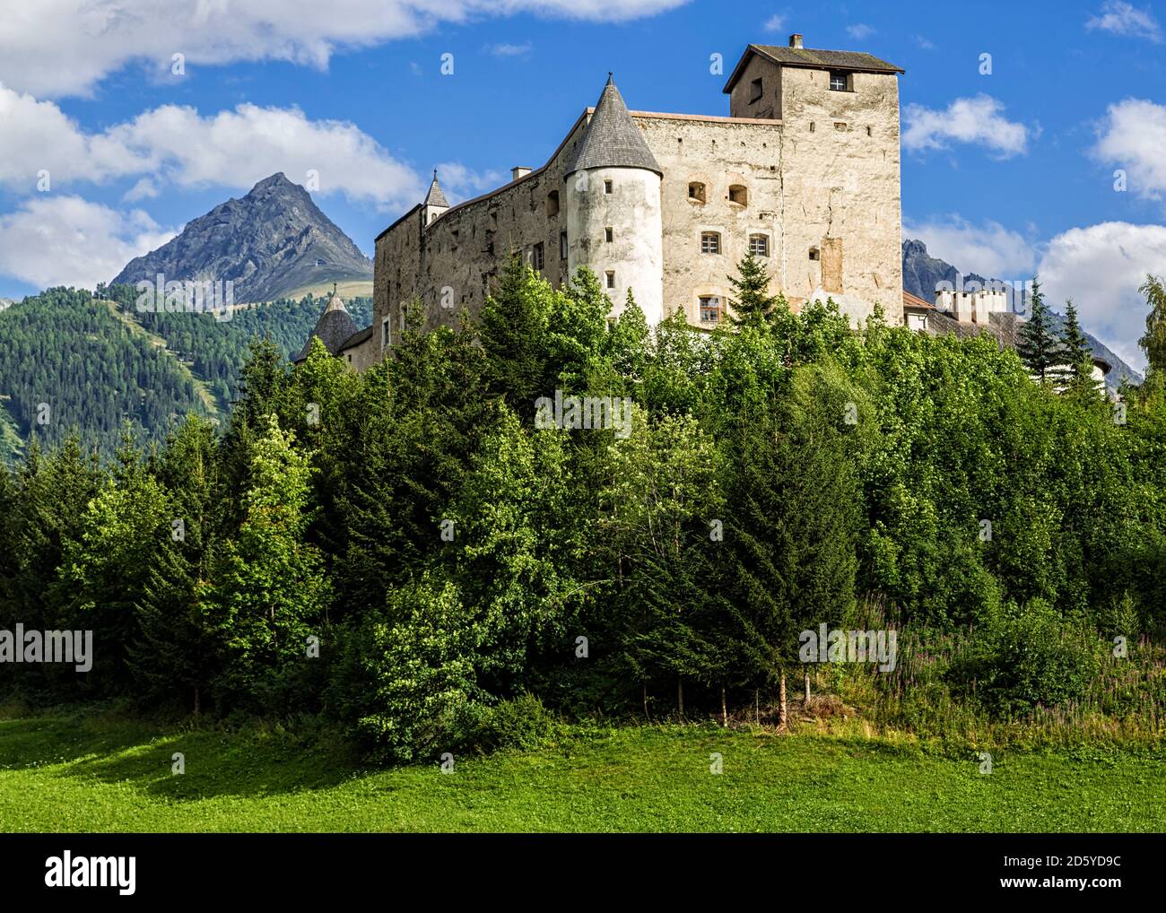 Austria, Tyrol, Nauders, Naudersberg Castle Stock Photo