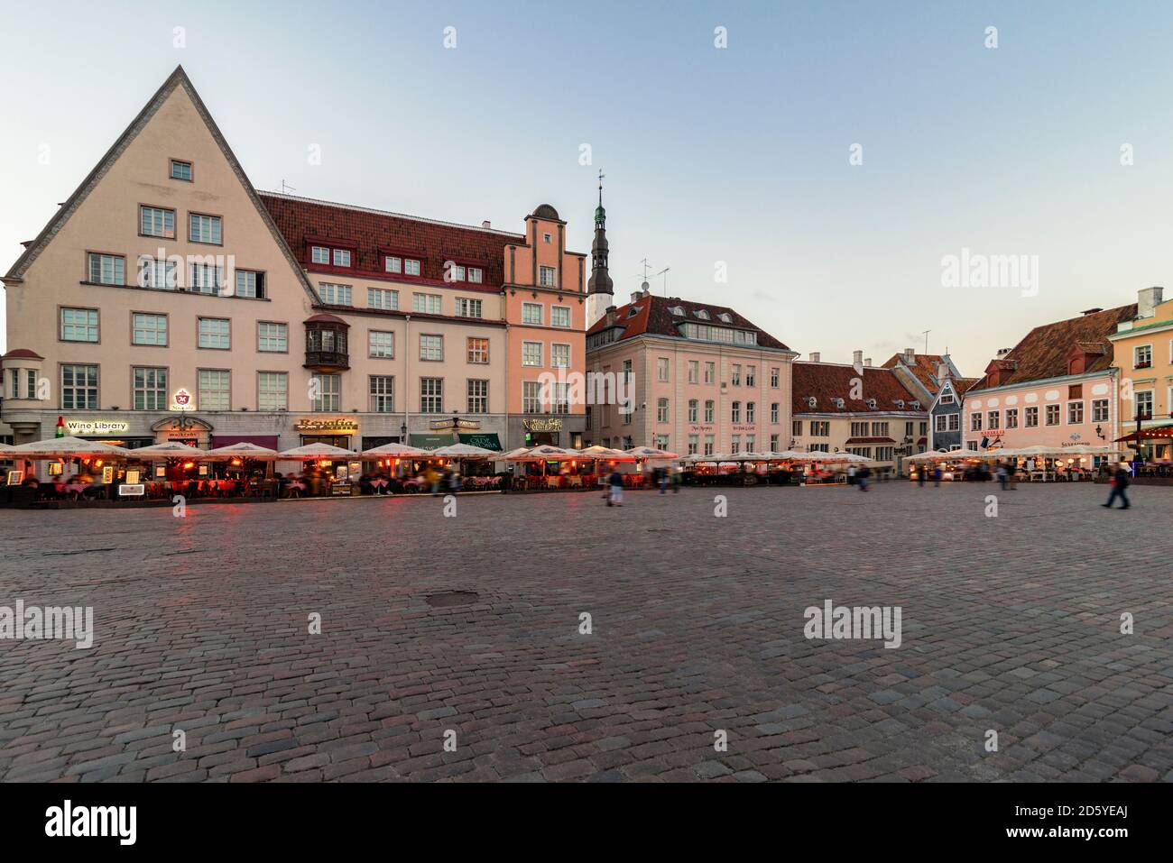 Estonia, Tallinn, market place in the evening Stock Photo