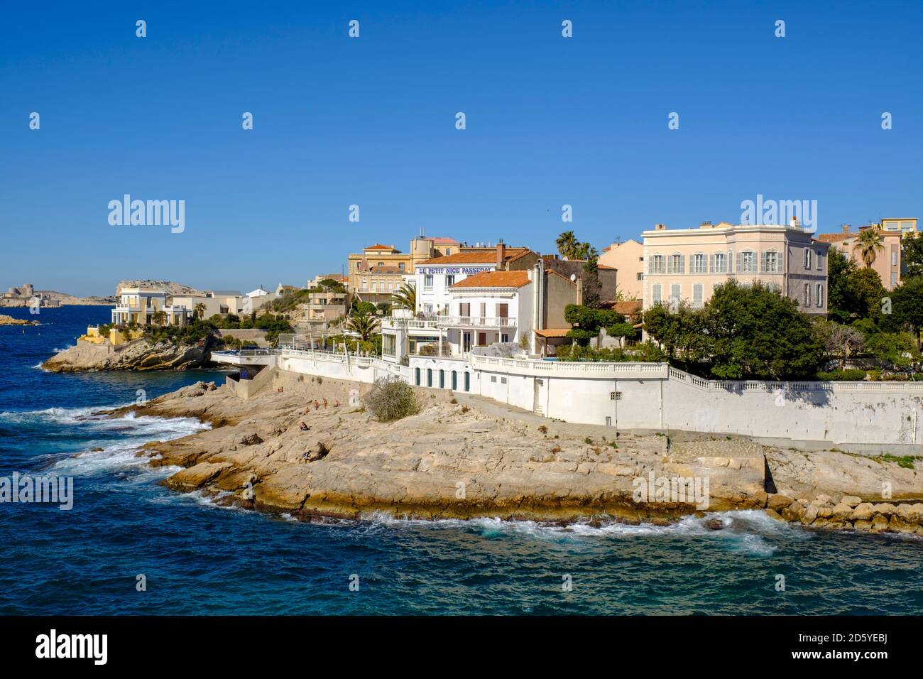 France, Marseille, coast at Plage de Petit Nice Stock Photo