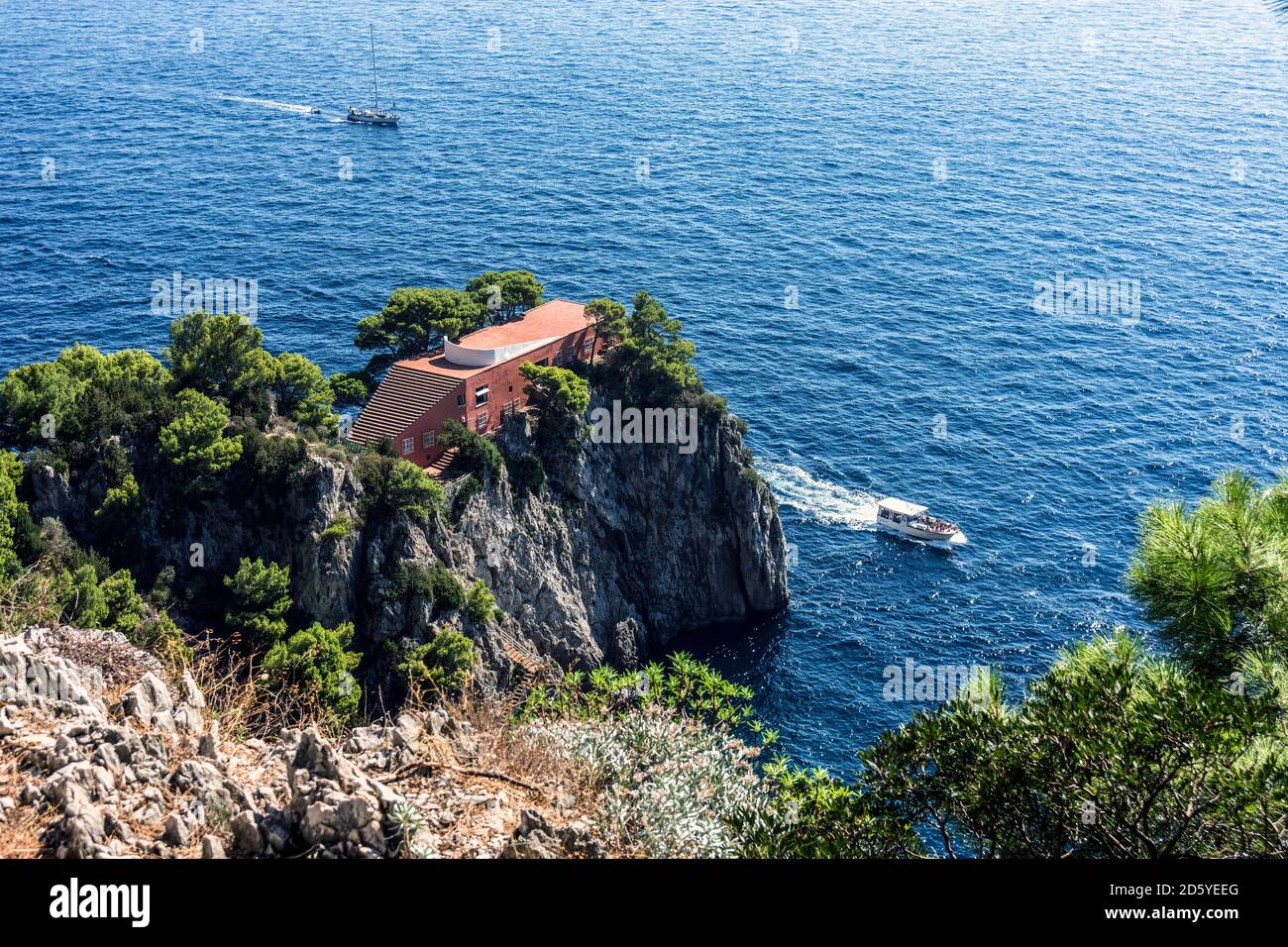 Italy, Capri, Villa Malaparte at Punta Masullo Stock Photo