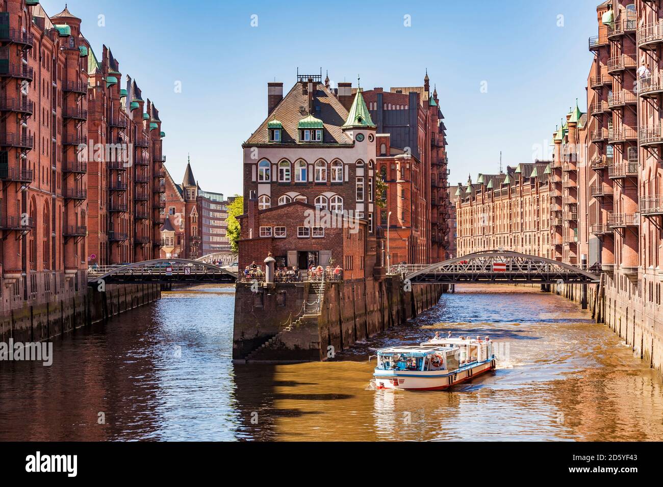 Germany, Hamburg, Old Warehouse District and water castle Stock Photo ...