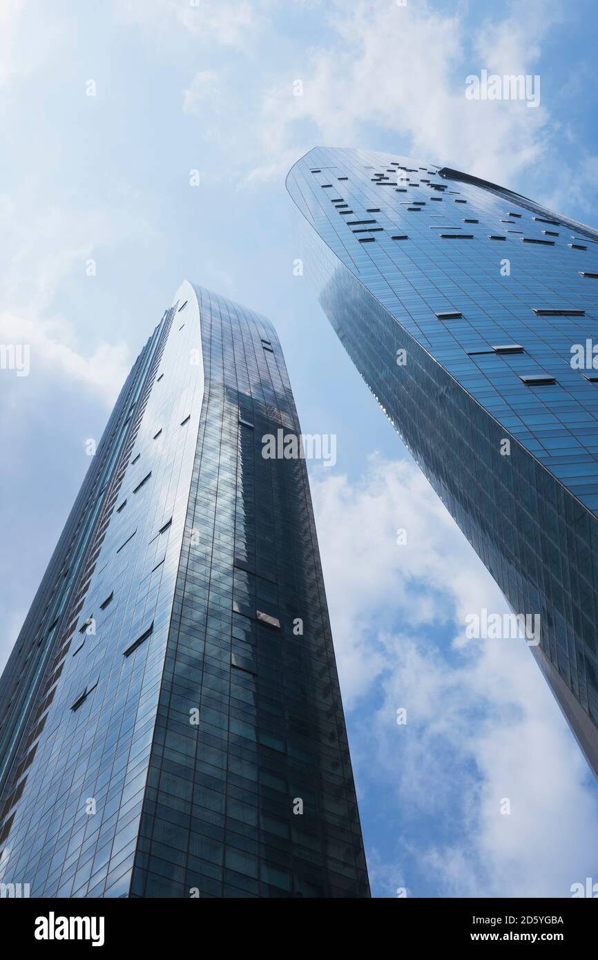 Republic of Singapore, Singapore, view to The Sail at Marina Bay Stock Photo