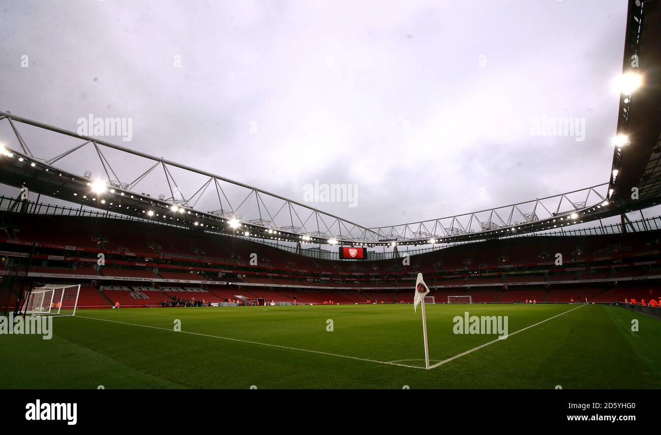 General view of the pitch at Emirates Stadium Stock Photo