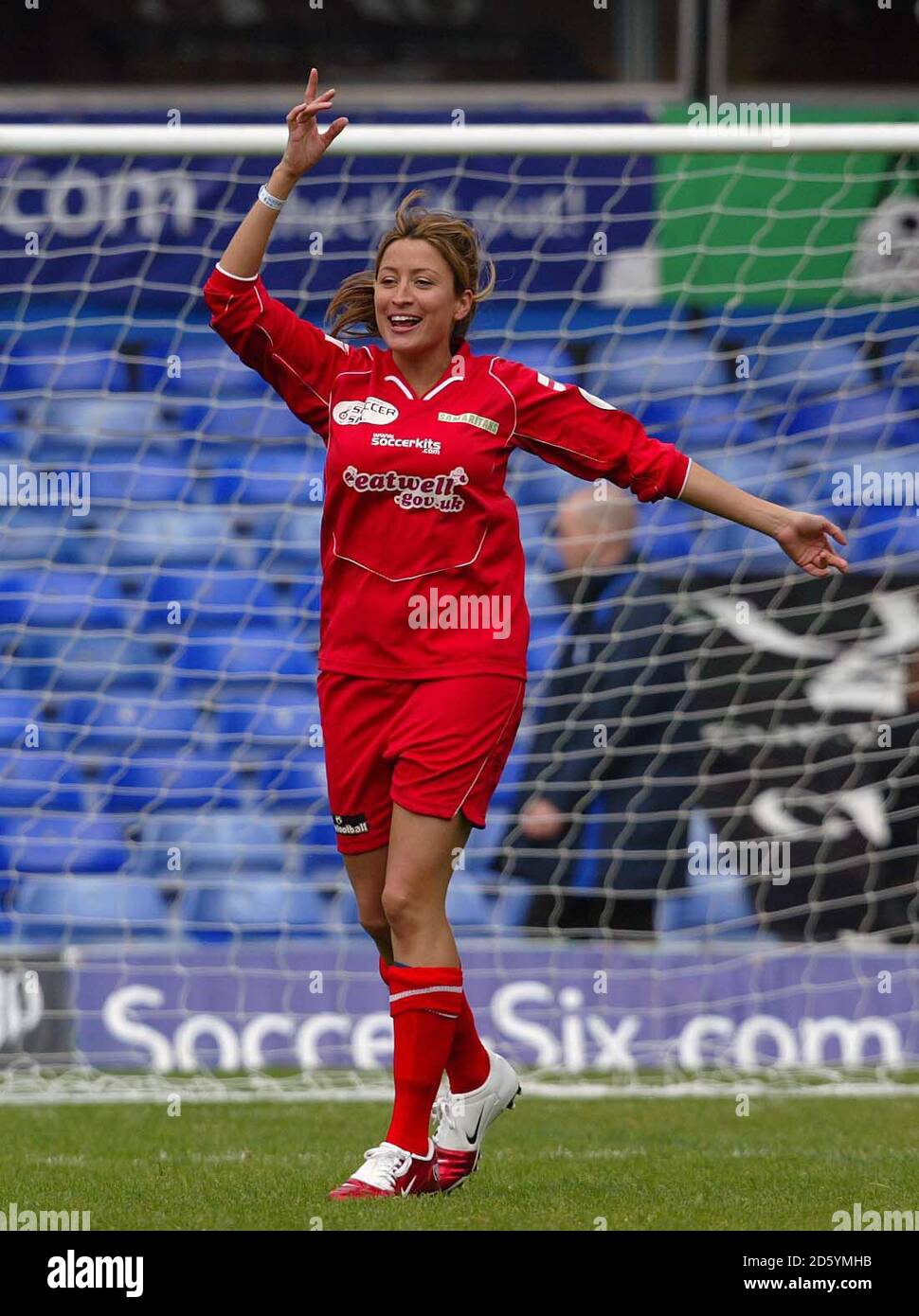 Rebecca Loos during the Soccer Six Finals at Birmingham City's St Andrews Football Stadium Stock Photo