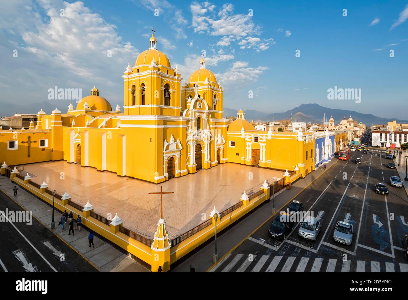 Peru, La Libertad, Trujillo, Plaza de Armas, Cathedral Stock Photo
