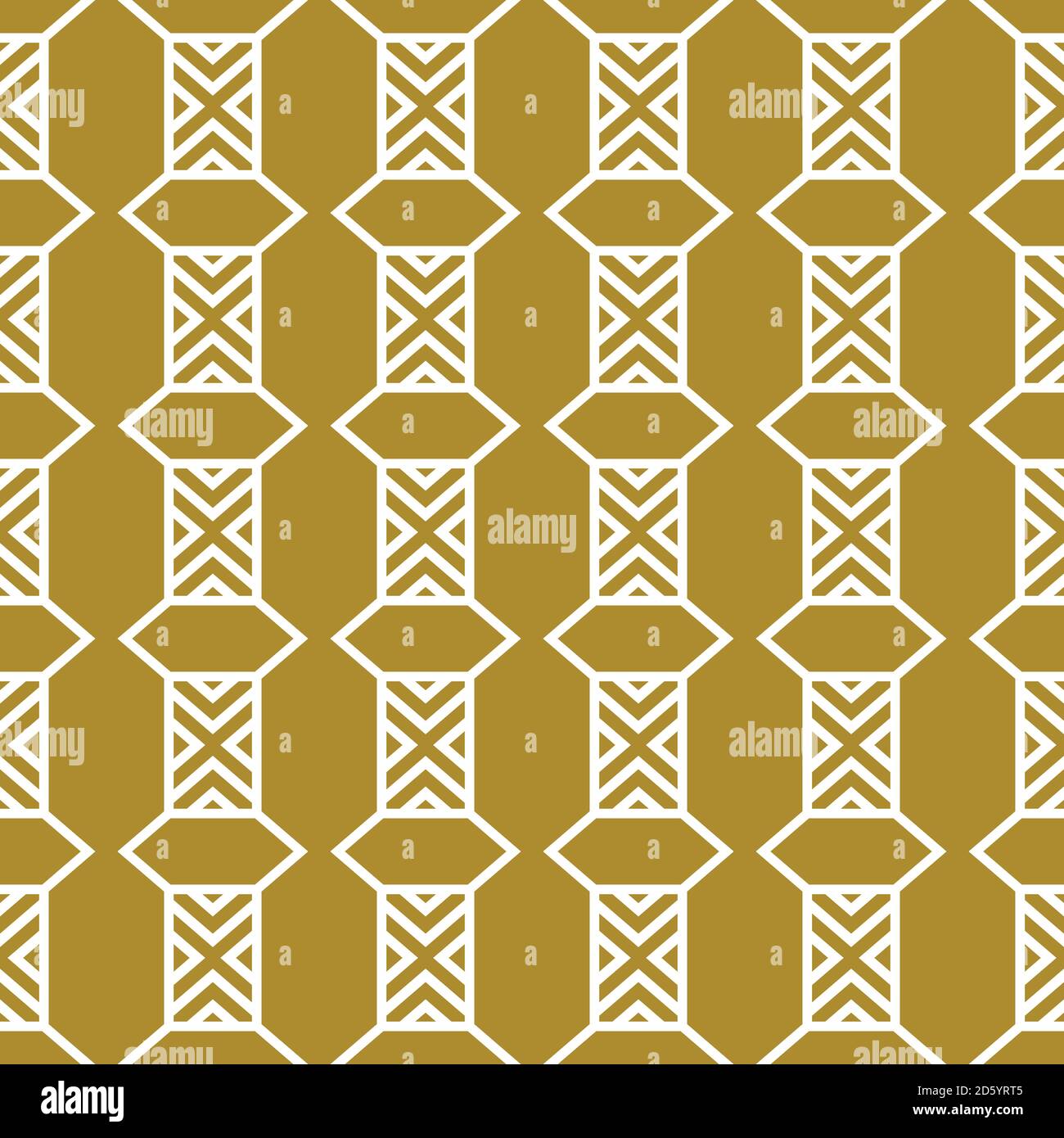Vector seamless pattern texture background with geometric shapes, colored in gold and white colors. Stock Vector