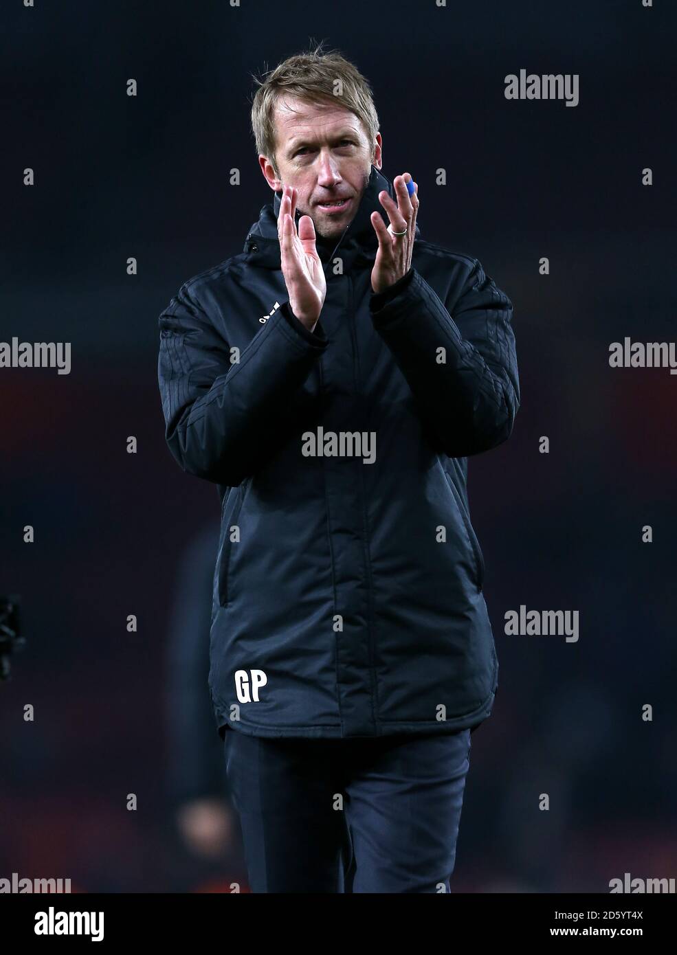 Ostersunds FK manager Graham Potter applauds fans after the final whistle Stock Photo