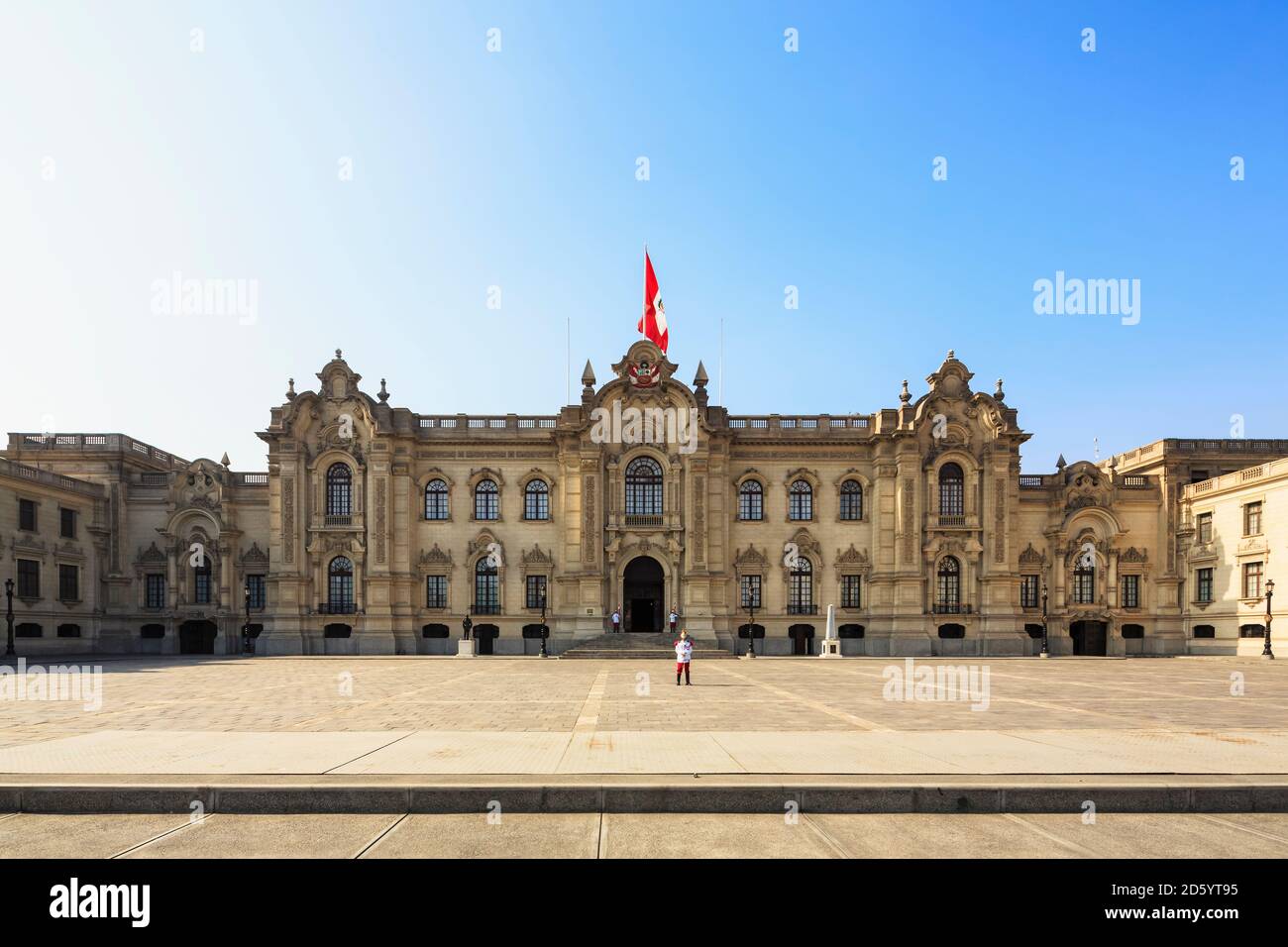 Peru, Lima, Plaza de Armas, Government palace Stock Photo