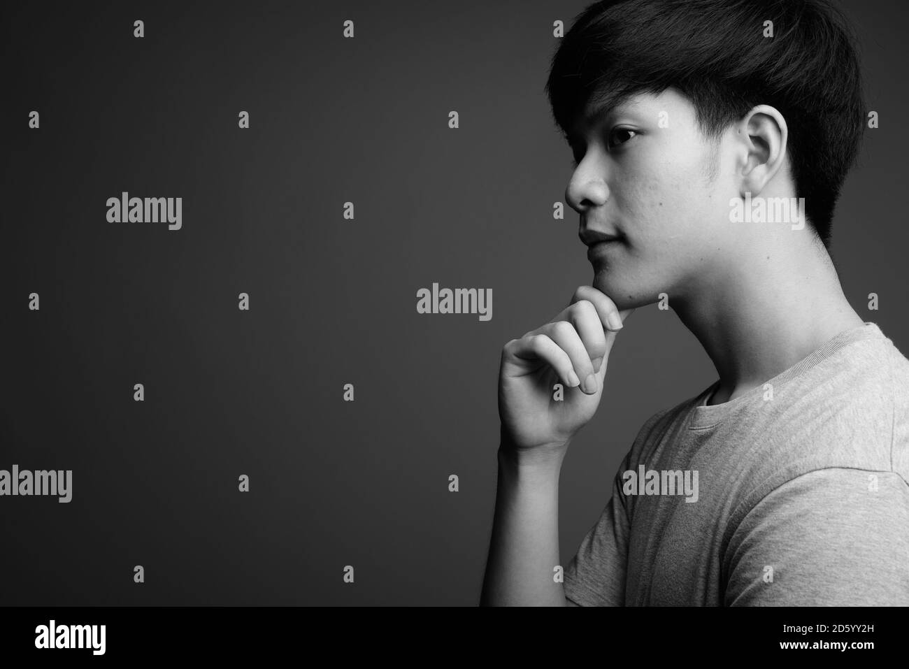 Handsome asian guy profile Black and White Stock Photos & Images - Alamy