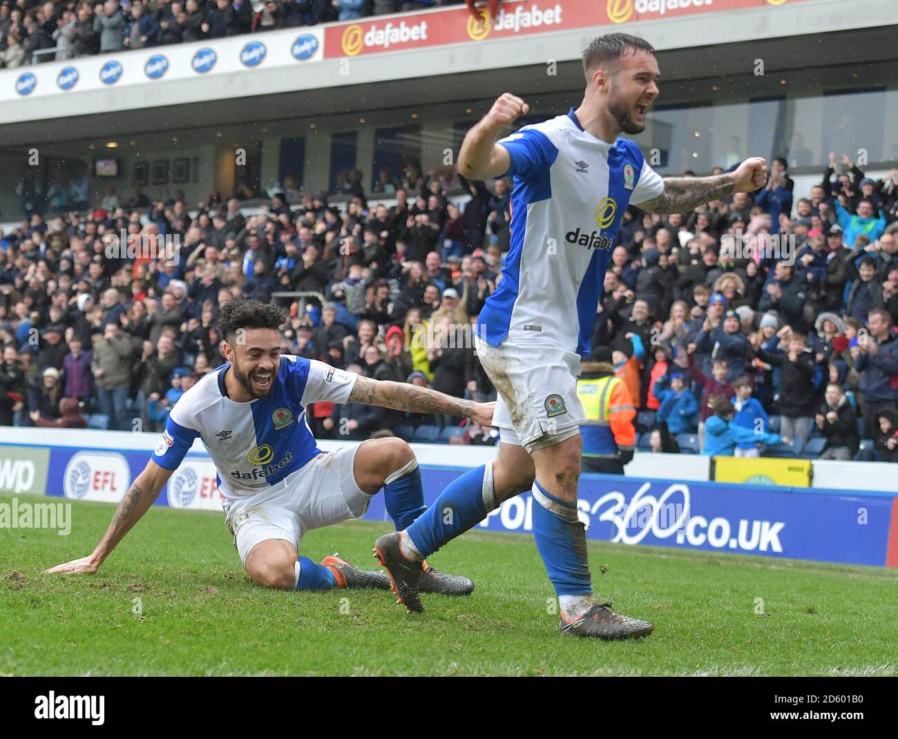 Blackburn Rovers' Adam Armstrong celebrates scoring his team's 2nd goal ...