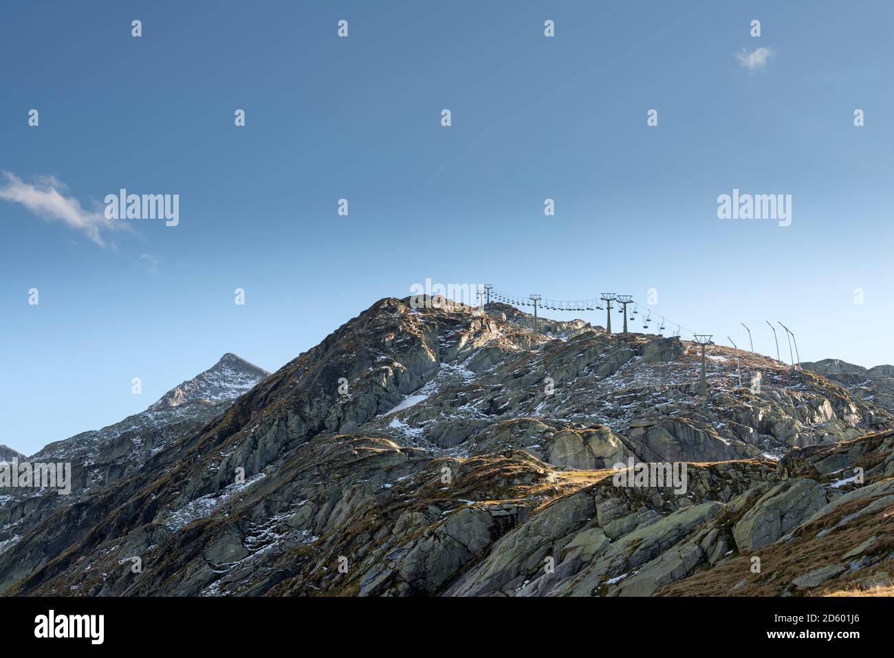 Austria, Salzburg State, Pinzgau, chair lift at Weisssee Gletscherwelt ski area Stock Photo