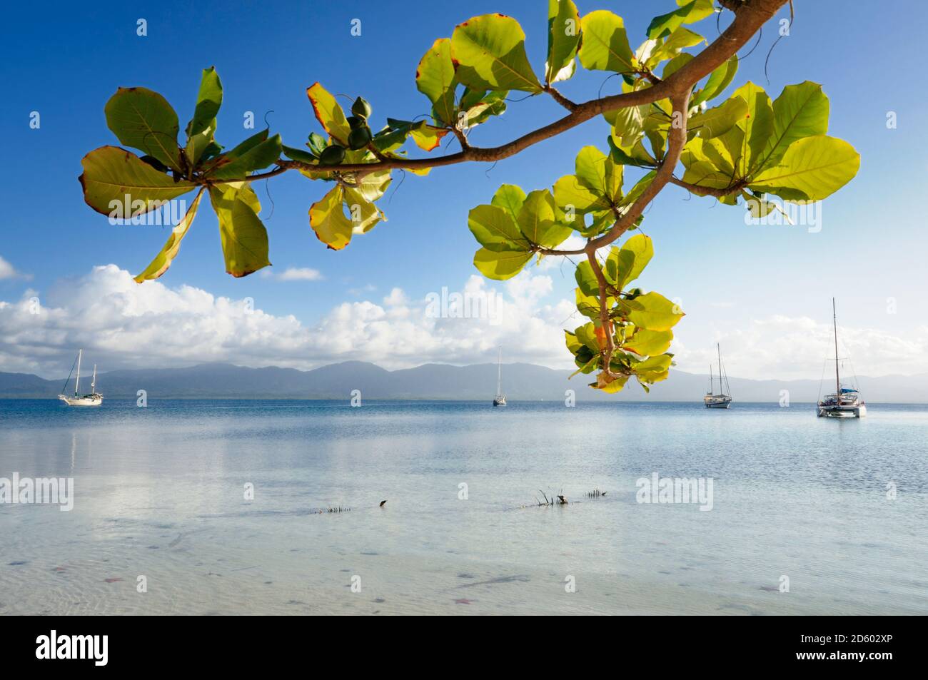 Panama, San Blas Islands, Sailing boats near Isla Moron Stock Photo