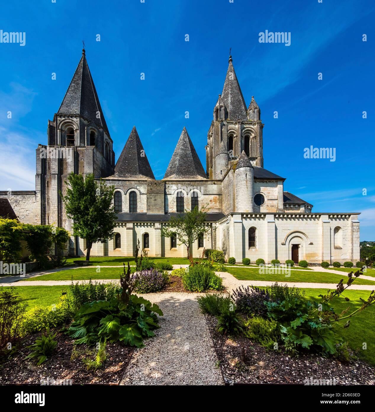 France, Loches, view to Collegiale Saint-Ours at Loches castle Stock Photo