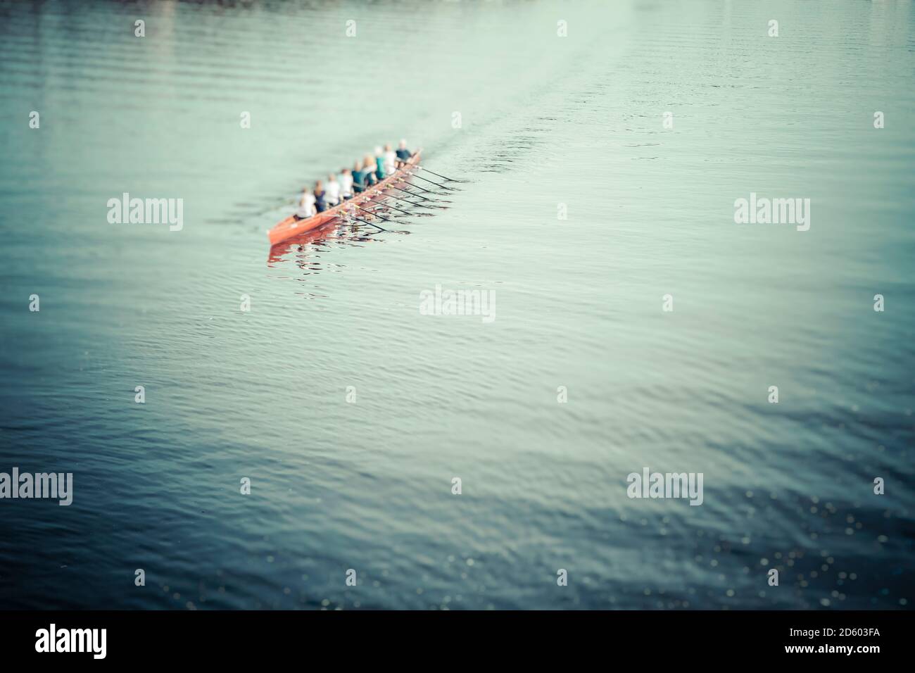 Germany, Hamburg, Rowing boat on Alster river Stock Photo