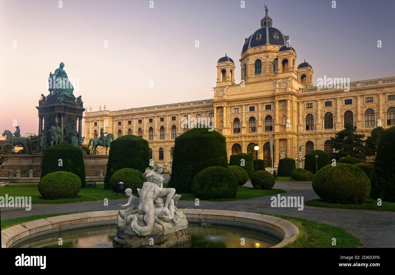 Austria, Vienna, view to Museum of Natural History at twilight Stock Photo