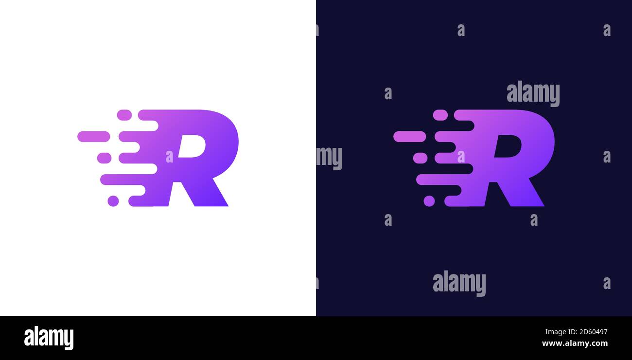 abstract letter R logo design . modern letter R movement logo design. vector illustration Stock Vector