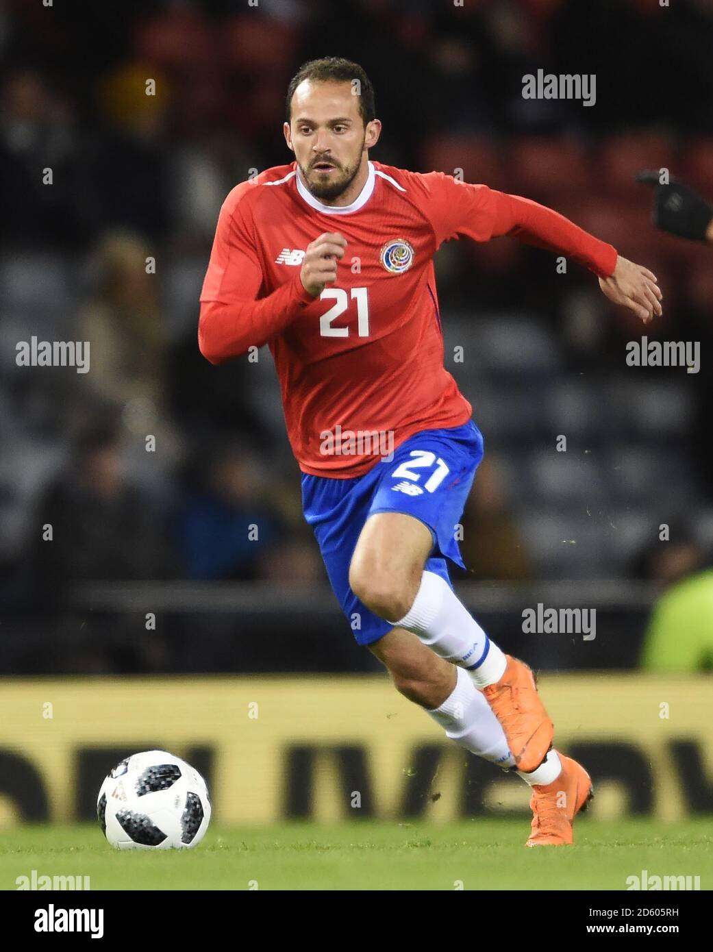 Costa Rica's Maecos Urena in action during the international friendly match at Hampden Park, Glasgow. RESTRICTIONS: Use subject to restrictions. Editorial use only. Commercial use only with prior written consent of the Scottish FA. Stock Photo