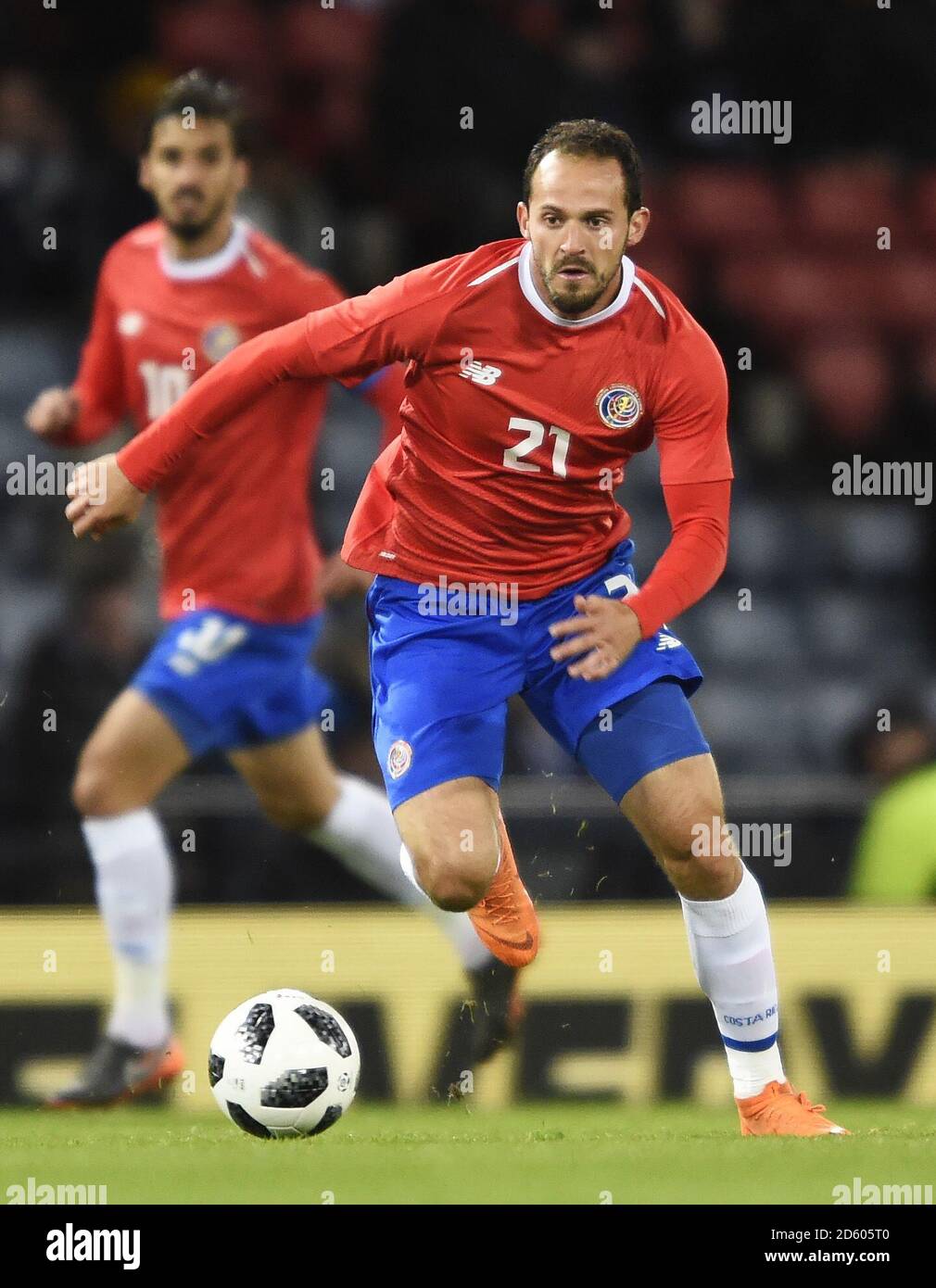 Costa Rica's Maecos Urena in action during the international friendly match at Hampden Park, Glasgow. RESTRICTIONS: Use subject to restrictions. Editorial use only. Commercial use only with prior written consent of the Scottish FA. Stock Photo