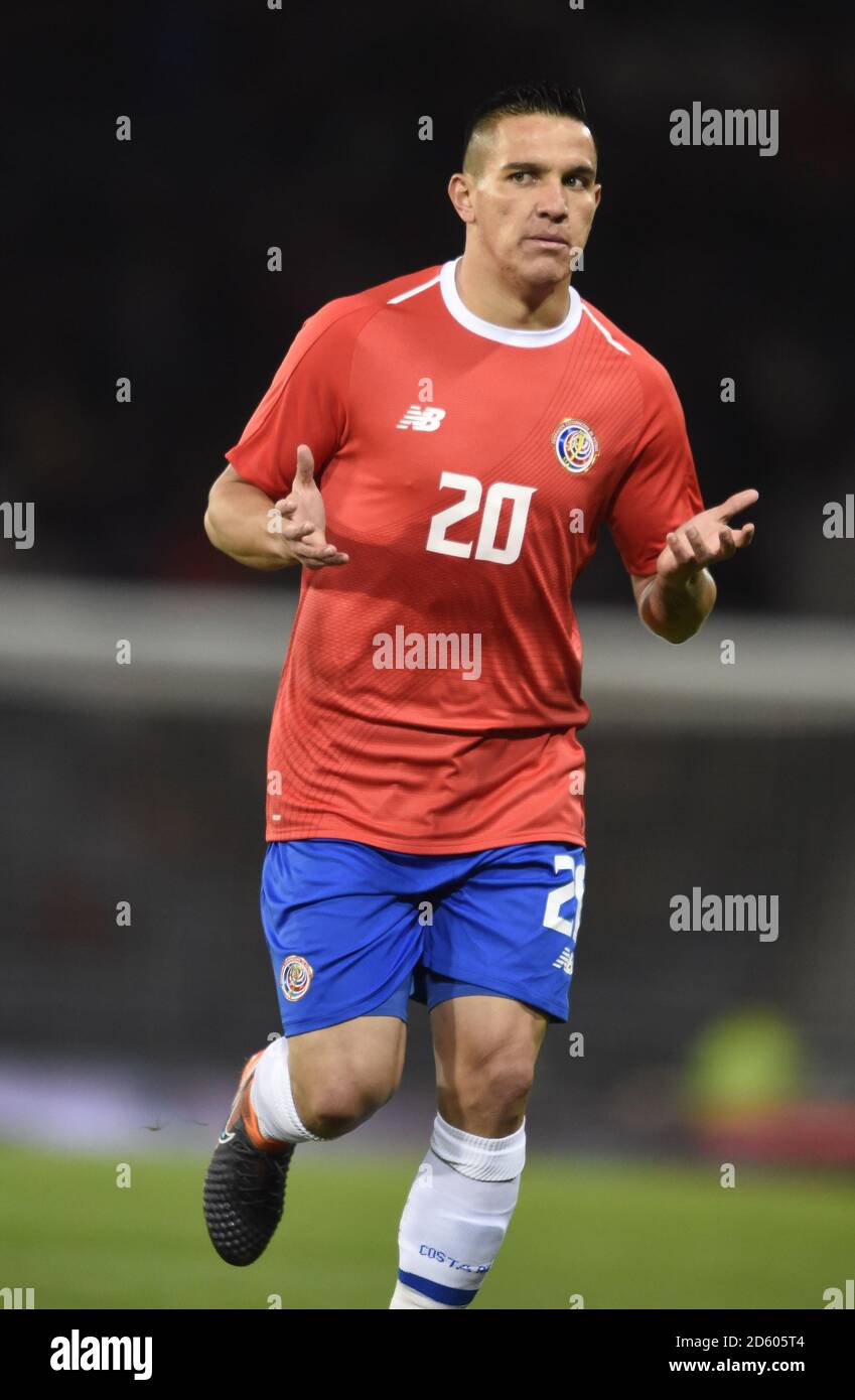 Costa Rica's David Guzman in action during the international friendly match at Hampden Park, Glasgow. RESTRICTIONS: Use subject to restrictions. Editorial use only. Commercial use only with prior written consent of the Scottish FA. Stock Photo