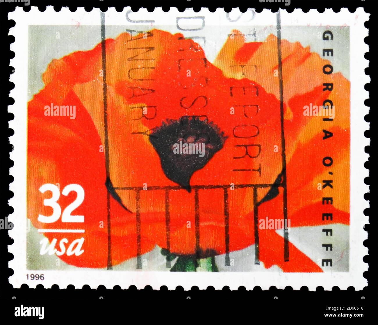 MOSCOW, RUSSIA - SEPTEMBER 30, 2020: Postage stamp printed in United States shows Georgia O'Keeffe, serie, circa 1996 Stock Photo