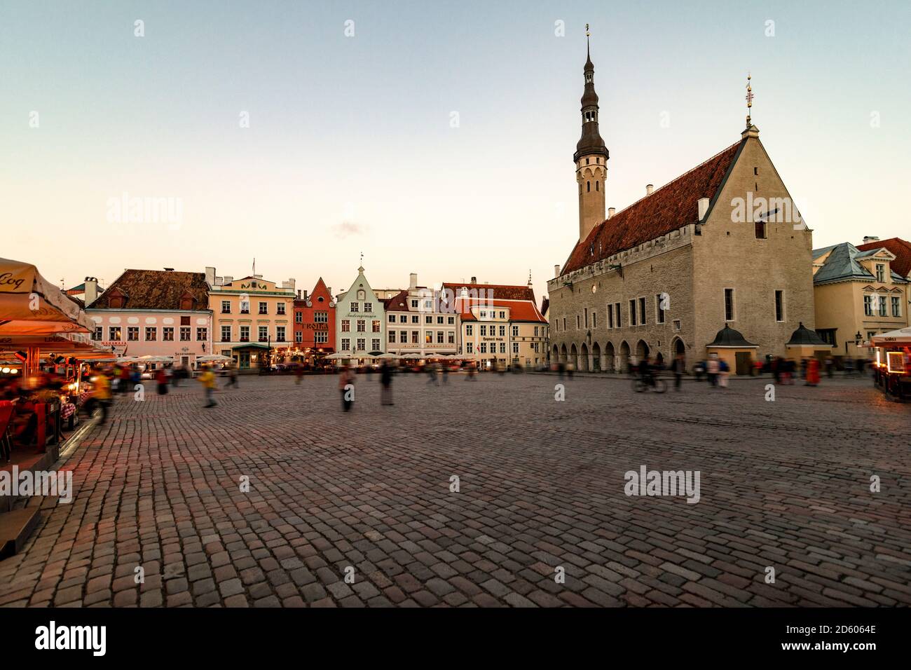 Estonia, Tallinn, Market place with town hall Stock Photo