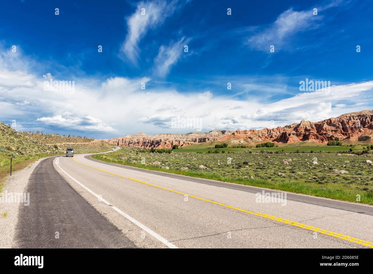 USA, Wyoming, Highway 26 Stock Photo