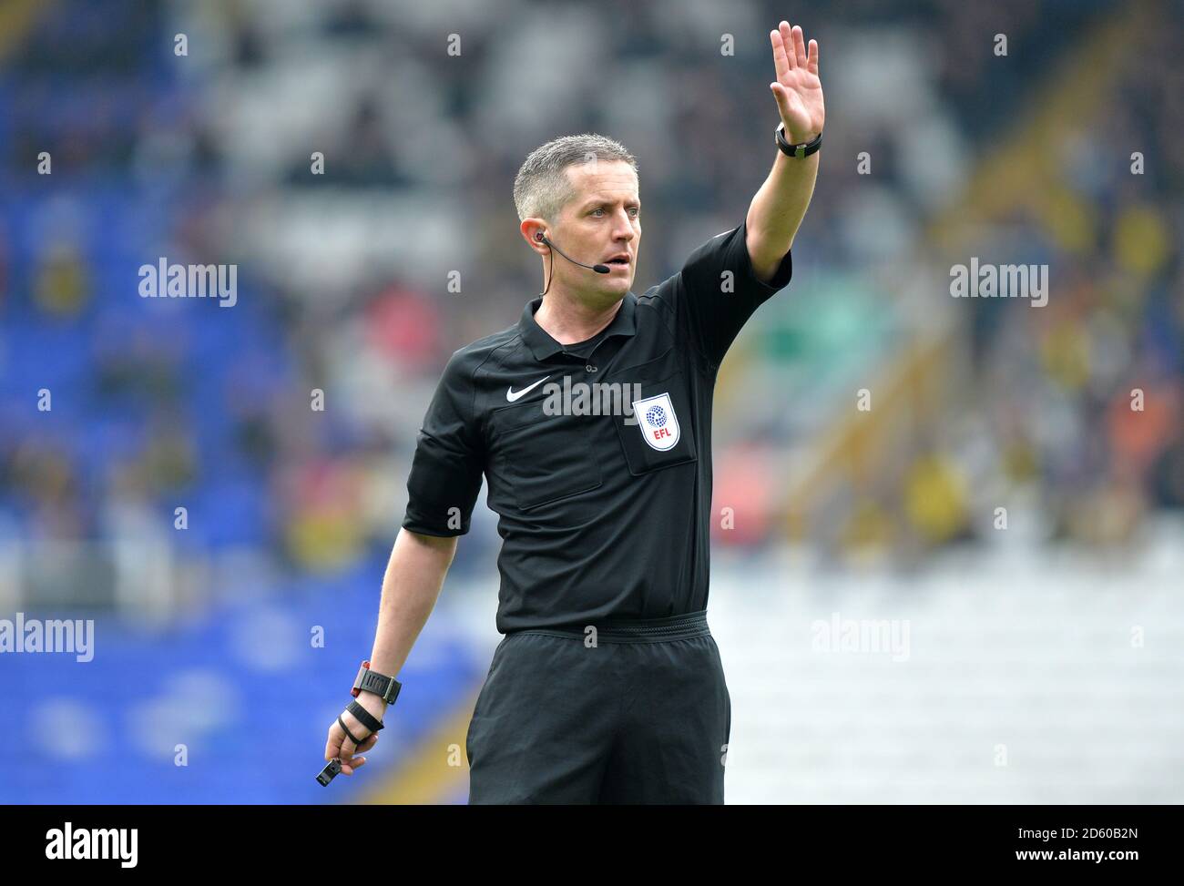 Referee Darren Bond gestures Stock Photo - Alamy