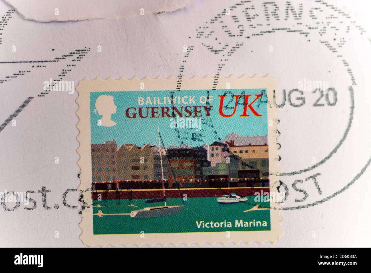Postal stamp Guernsey Stock Photo