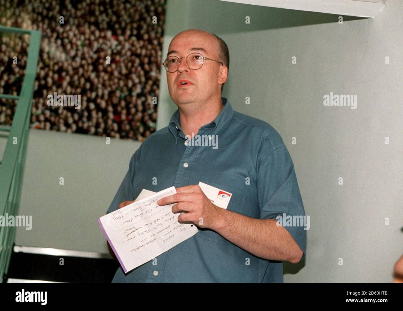 Phil O'Brien, CEO of EMPICS addresses the guests  Stock Photo