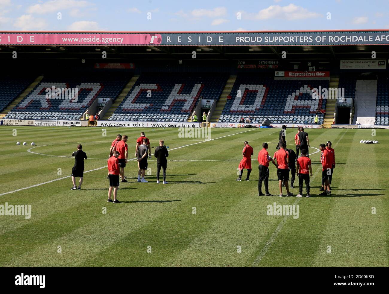The Charlton Athletic team inspect the pitch prior to the Sky Bet League One game. Stock Photo