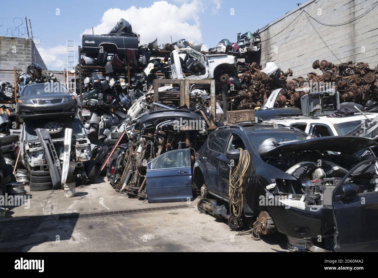 Automobile junkyard and a place to scrounge for used parts. Brooklyn, New York Stock Photo Alamy