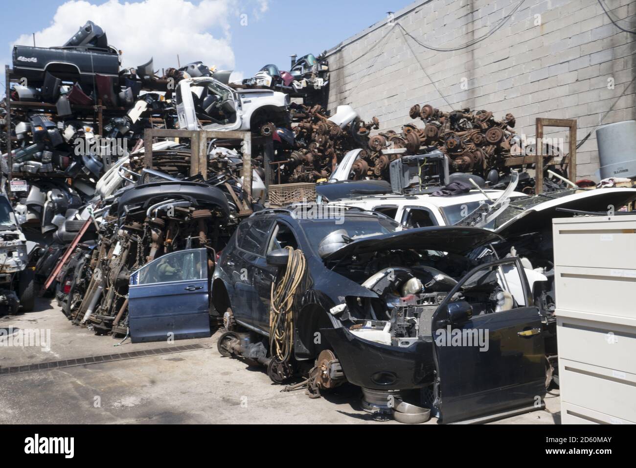 Automobile junkyard and a place to scrounge for used parts. Brooklyn, New York Stock Photo Alamy
