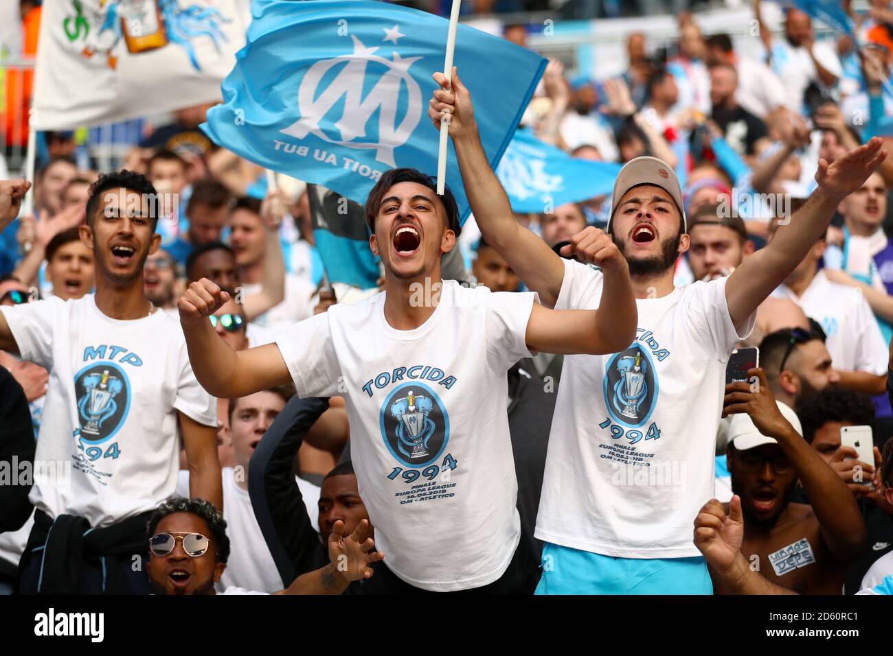 Marseille fans in the stands ahead of the match Stock Photo - Alamy