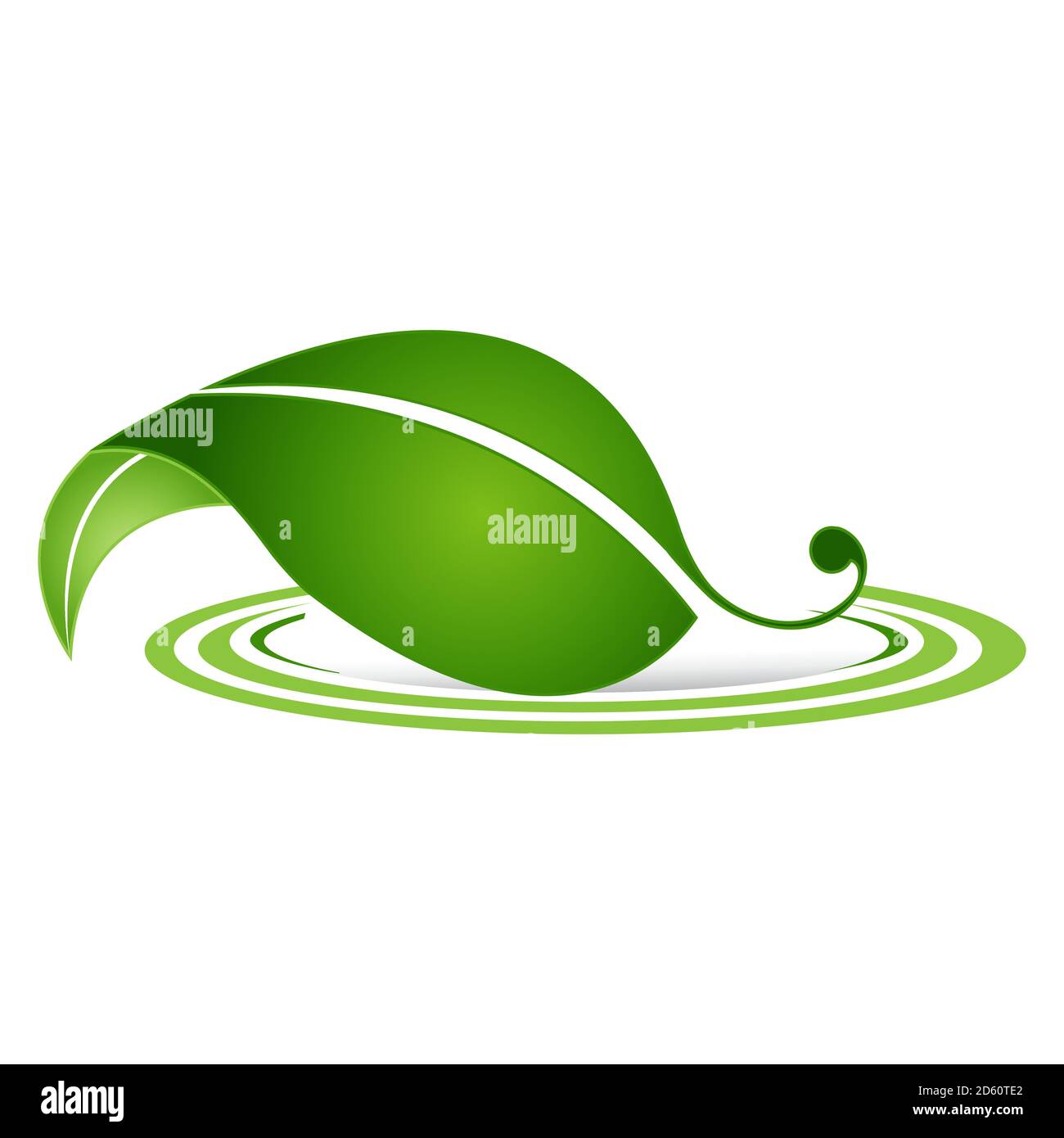 in gradient colors nature simple eco friendly green leaf logo vector elements Stock Vector